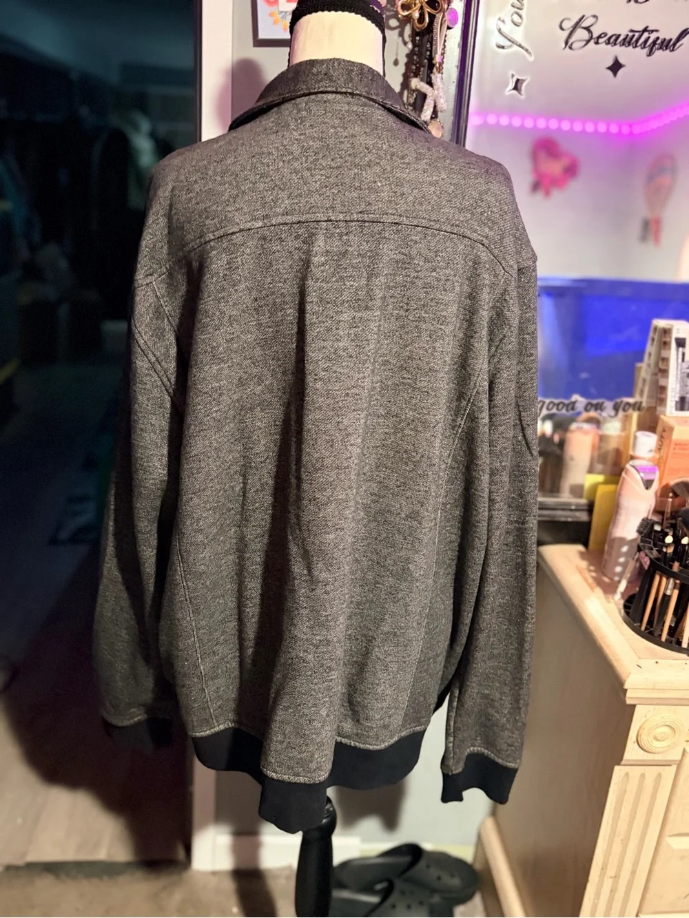 NWOT Apt. 9 Men's Dark Gray Zip-Up Sweater Jacket- XL